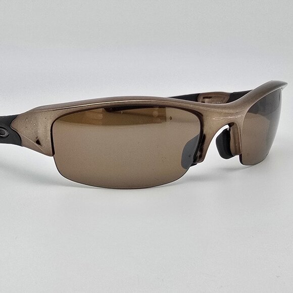 Oakley 24-119 Flak Jacket Black Chrome Polarized Tungsten Iridium Sunglasses - Picture 7 of 16